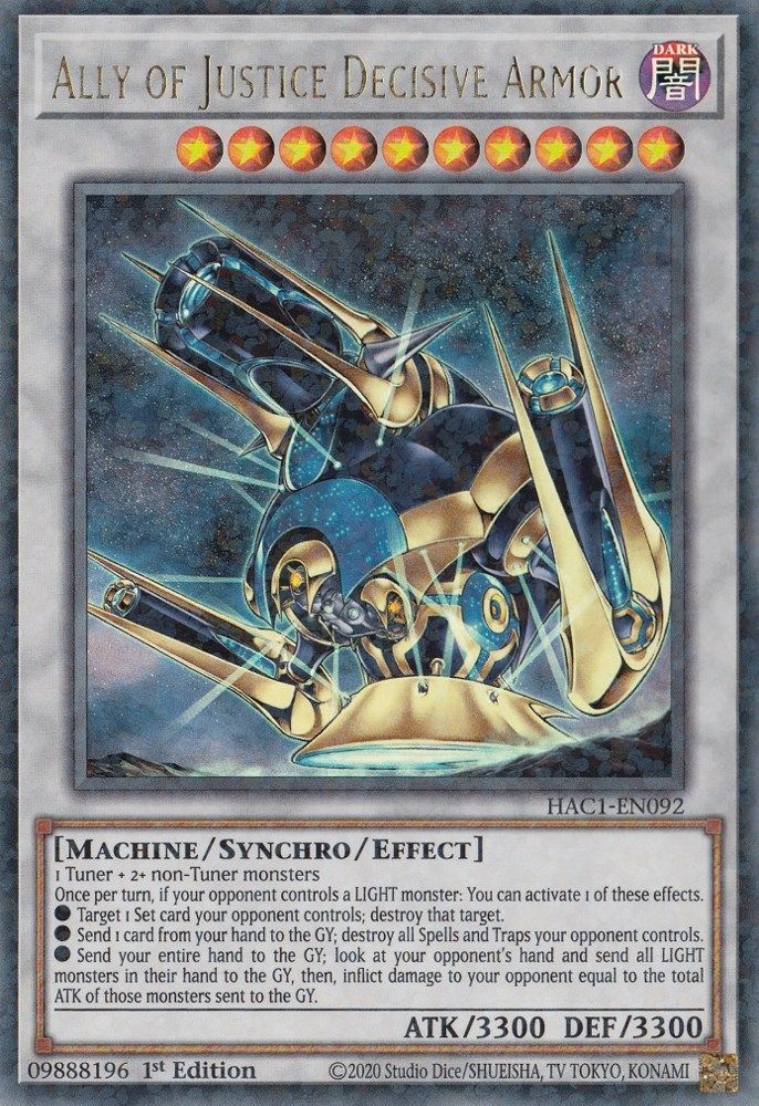 Ally of Justice Decisive Armor (Duel Terminal) (HAC1-EN092) - Duel Terminal Technology Ultra Rare