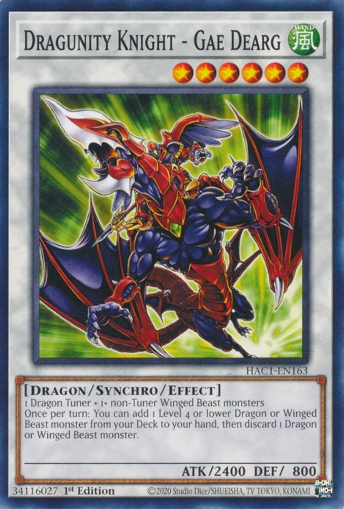 Chevalier Dragunity - Gae Dearg [HAC1-EN163] Commun 