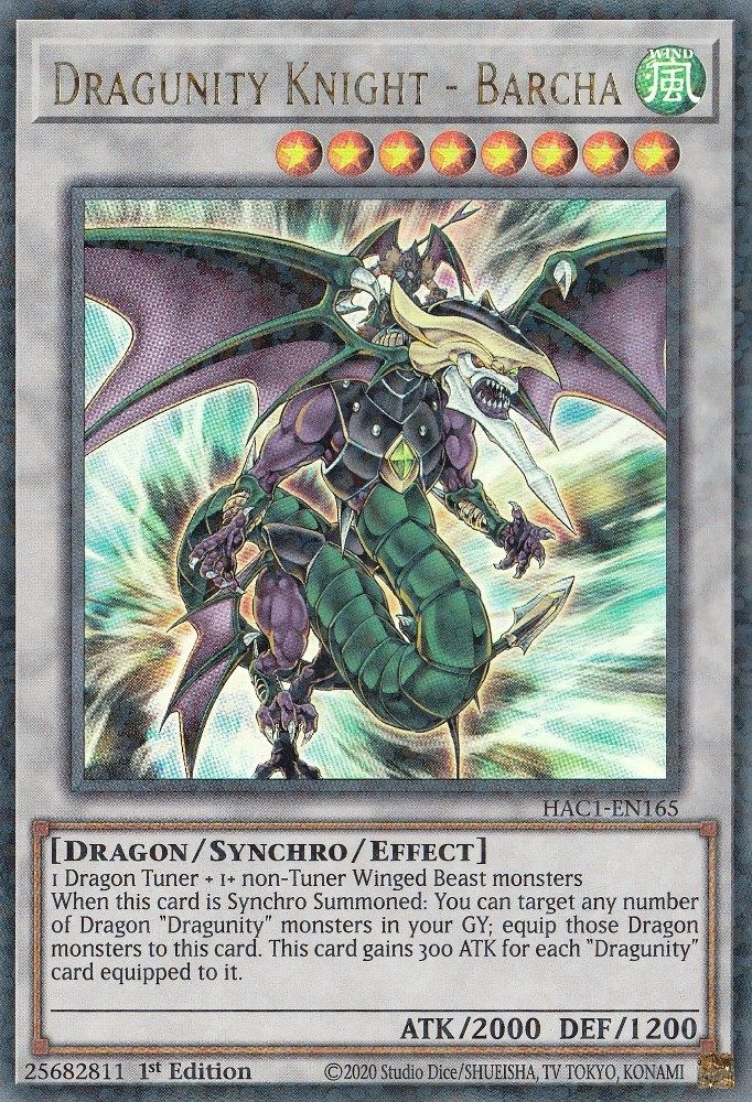 Dragunity Knight - Barcha (Duel Terminal) (HAC1-EN165) - Duel Terminal Technology Ultra Rare