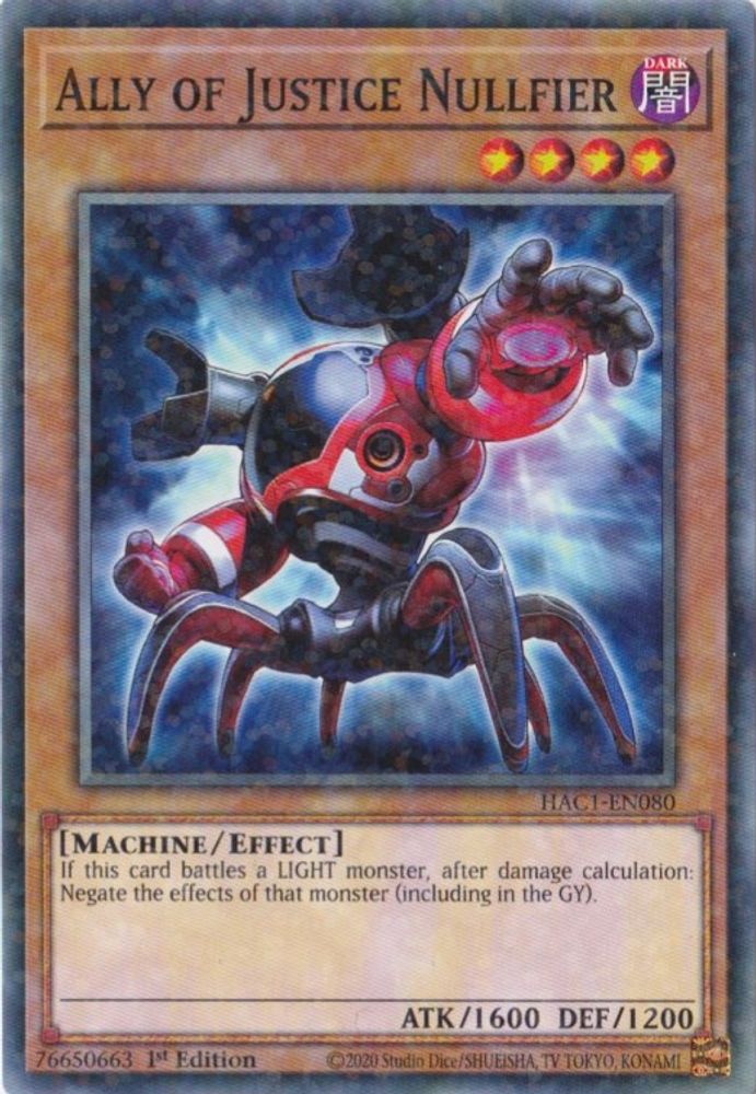 Ally of Justice Nullfier (Duel Terminal) (HAC1-EN080) - Duel Terminal Technology Common