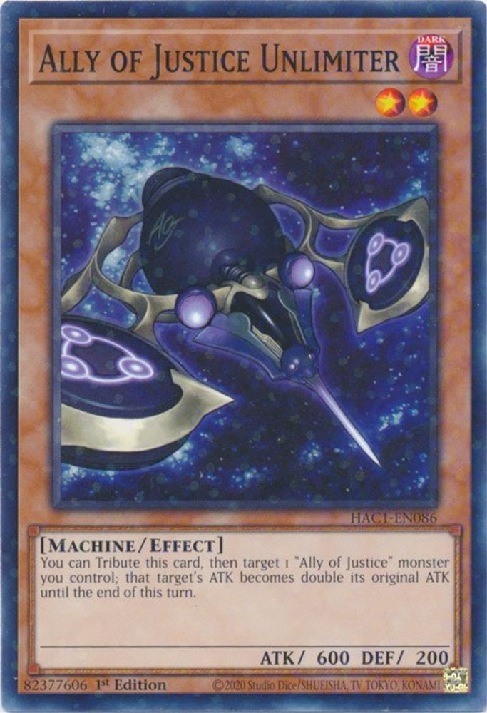 Ally of Justice Unlimiter (Duel Terminal) (HAC1-EN086) - Duel Terminal Technology Common