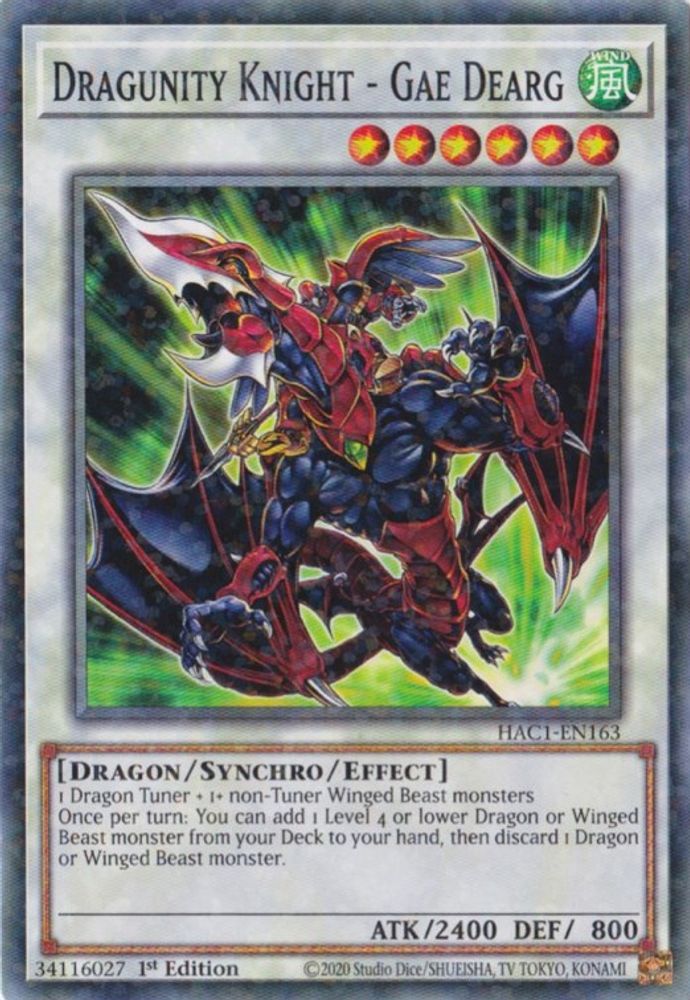 Dragunity Knight - Gae Dearg (Duel Terminal) [HAC1-EN163] Commun 