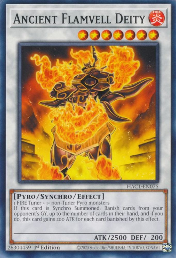Ancient Flamvell Deity (HAC1-EN075) - Common