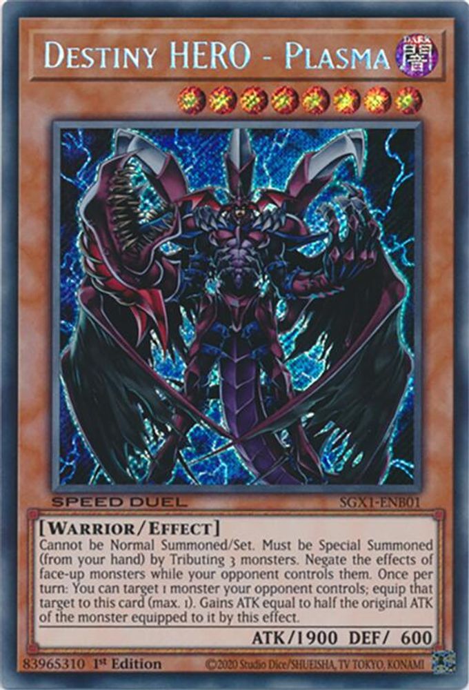 Destiny HERO - Plasma (Secret Rare) (SGX1-ENB01) - Secret Rare