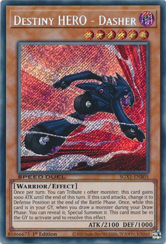 Destiny HERO - Dasher (Secret Rare) (SGX1-ENB05) - Secret Rare