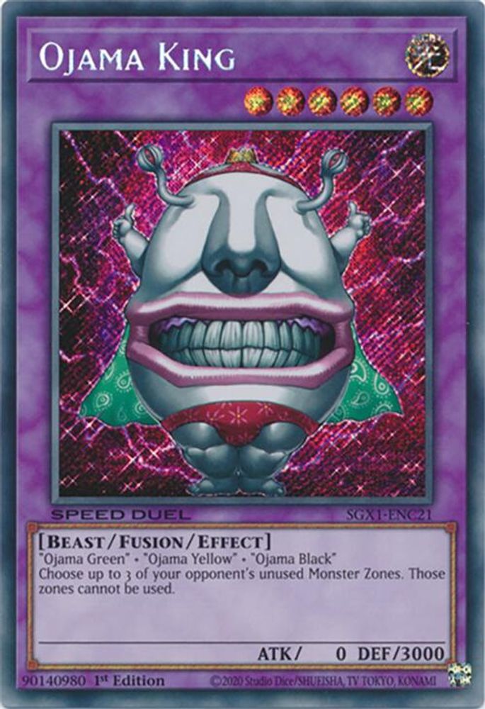 Ojama King (Secret Rare) (SGX1-ENC21) - Secret Rare
