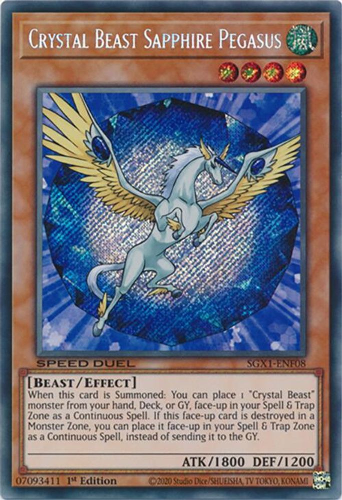 Crystal Beast Saphir Pégase [SGX1-ENF08] Secret Rare 