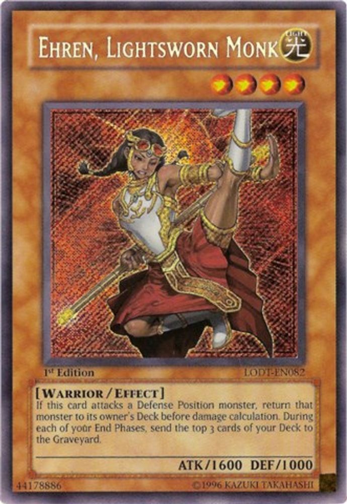 Ehren, Lightsworn Monk (LODT-EN082) - Secret Rare
