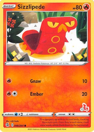 Sizzlipede - 046/264 (#1 Cinderace Stamped)/264  - Promo