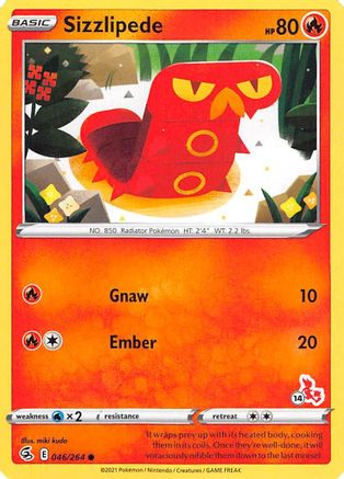 Sizzlipede - 046/264 (#14 Cinderace Stamped)/264  - Promo