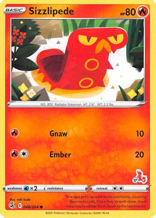 Sizzlipede - 046/264 (#17 Cinderace Stamped)/264  - Promo