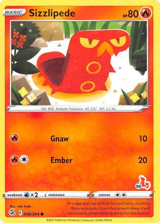 Sizzlipede - 046/264 (#56 Cinderace Stamped)/264  - Promo