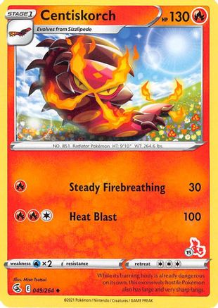 Centiskorch - 049/264 (#15 Cinderace Stamped)/264  - Promo