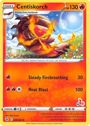 Centiskorch - 049/264 (#30 Cinderace Stamped)/264  - Promo