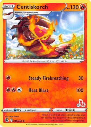 Centiskorch - 049/264 (#51 Cinderace Stamped)/264  - Promo