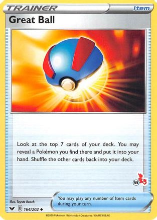 Great Ball - 164/202 (#33 Cinderace Stamped)/202  - Promo