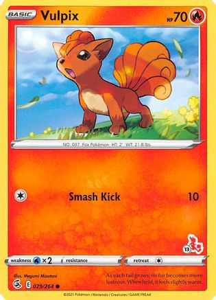 Vulpix - 029/264 (#13 Cinderace Stamped)/264  - Promo
