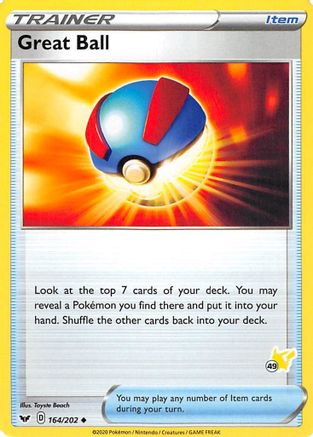 Great Ball - 164/202 (#49 Pikachu Stamped)/202  - Promo