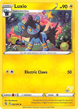 Luxio - 092/264 (#14 Pikachu Stamped)/264  - Promo