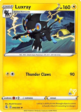 Luxray - 096/264 (#47 Pikachu Stamped)/264  - Promo