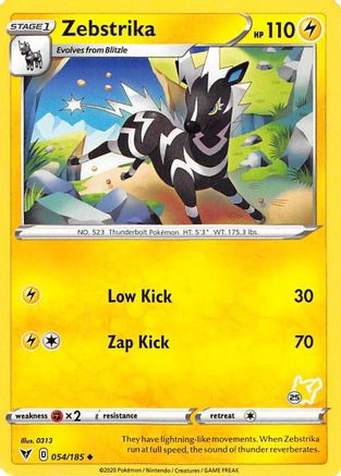 Zebstrika - 054/185 (#25 Pikachu Stamped)/185  - Promo