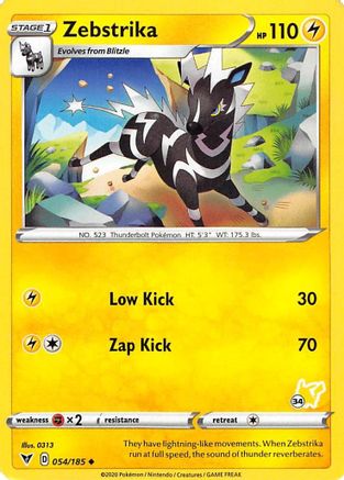 Zebstrika - 054/185 (#34 Pikachu Stamped)/185  - Promo