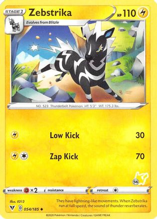 Zebstrika - 054/185 (#56 Pikachu Stamped)/185  - Promo