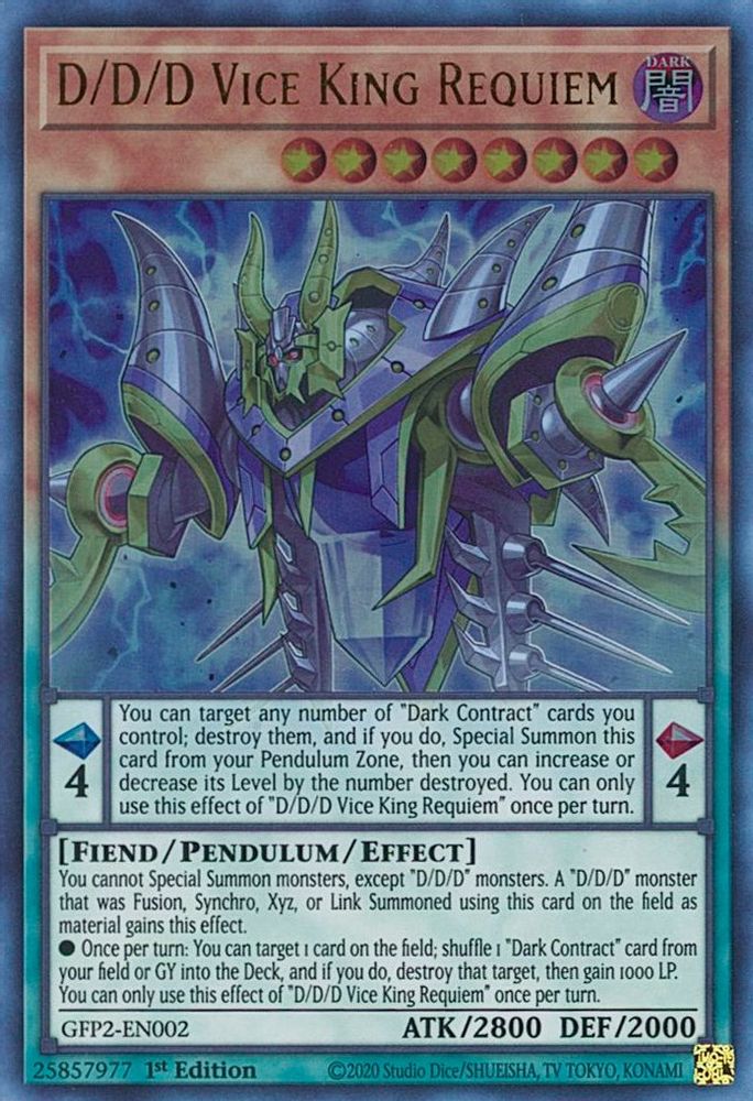 D/D/D Vice King Requiem (GFP2-EN002) - Ultra Rare