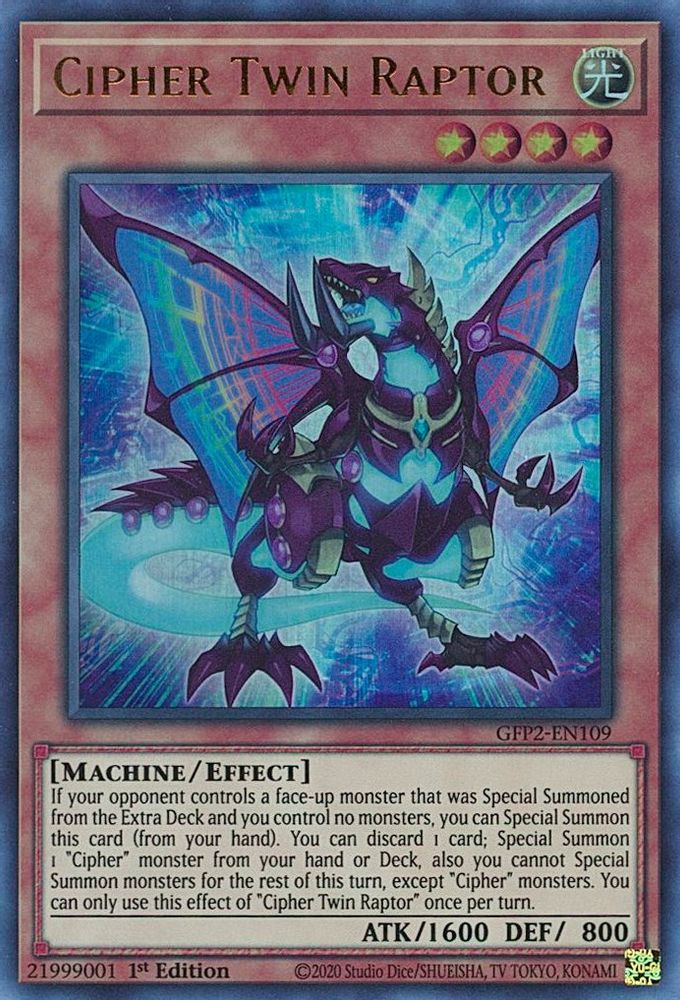 Cipher Twin Raptor (GFP2-EN109) - Ultra Rare