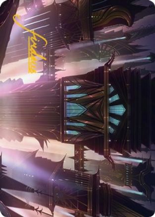 Skybridge Towers Art Card (Gold-Stamped Signature) (ASSNC-037) - Art Series: Streets of New Capenna