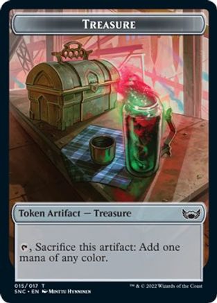 Treasure (015) // Copy Double-Sided Token (SNC-15 // 1) - Streets of New Capenna Foil