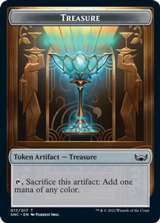 Treasure (017) // Copy Double-Sided Token (SNC-17 // 1) - Streets of New Capenna Foil