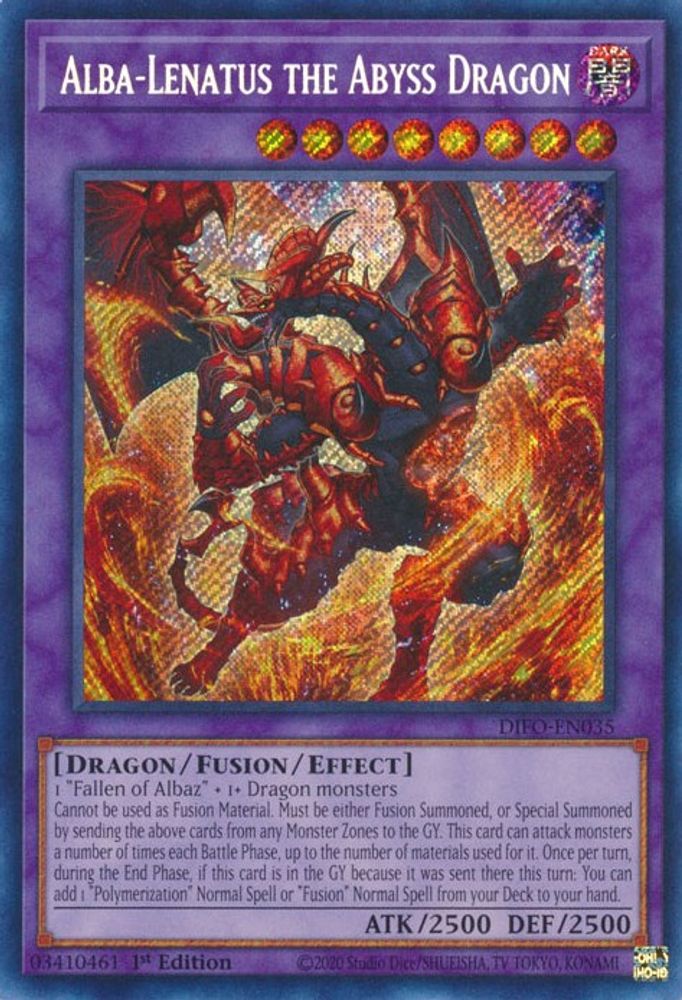 Alba-Lenatus the Abyss Dragon (DIFO-EN035) - Secret Rare