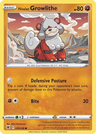 Hisuian Growlithe 070  - Common