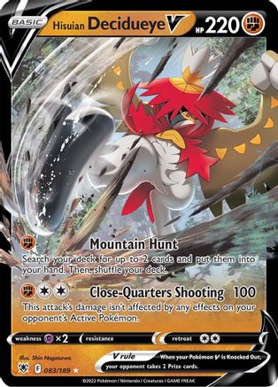 Hisuian Decidueye V 083  - Holofoil - Ultra Rare