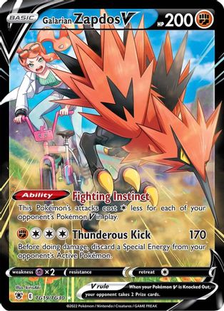 Galarian Zapdos V (TG19/TG30) [Épée et Bouclier : Radiance Astrale] 