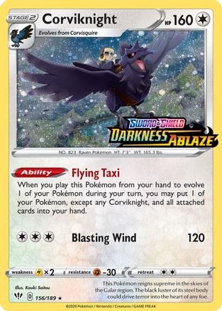 Corviknight (Darkness Ablaze Stamped) 156/189  - Holofoil - Promo