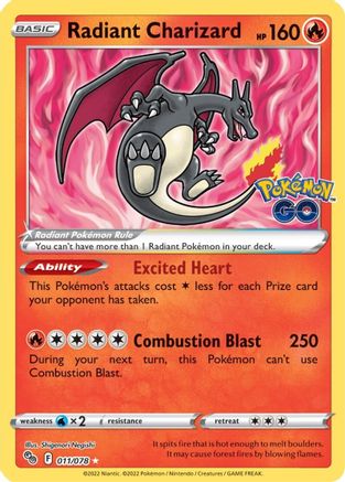 Radiant Charizard 011  - Holofoil - Radiant Rare