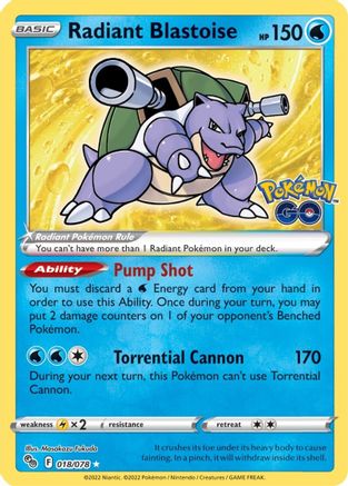 Radiant Blastoise 018  - Holofoil - Radiant Rare