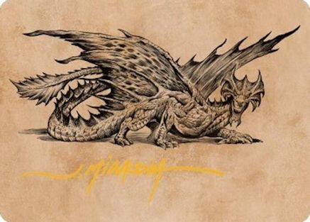 Ancient Brass Dragon Art Card (49/81) (Gold-Stamped Signature) (ASCLB-049) - Art Series: Commander Legends: Battle for Baldur's Gate