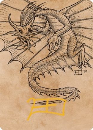 Ancient Gold Dragon Art Card (44/81) (Gold-Stamped Signature) (ASCLB-044) - Art Series: Commander Legends: Battle for Baldur's Gate