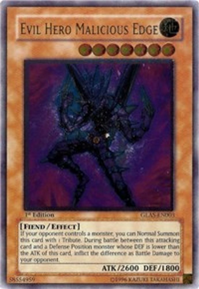 Evil Hero Malicious Edge [GLAS-EN003] Ultime Rare 