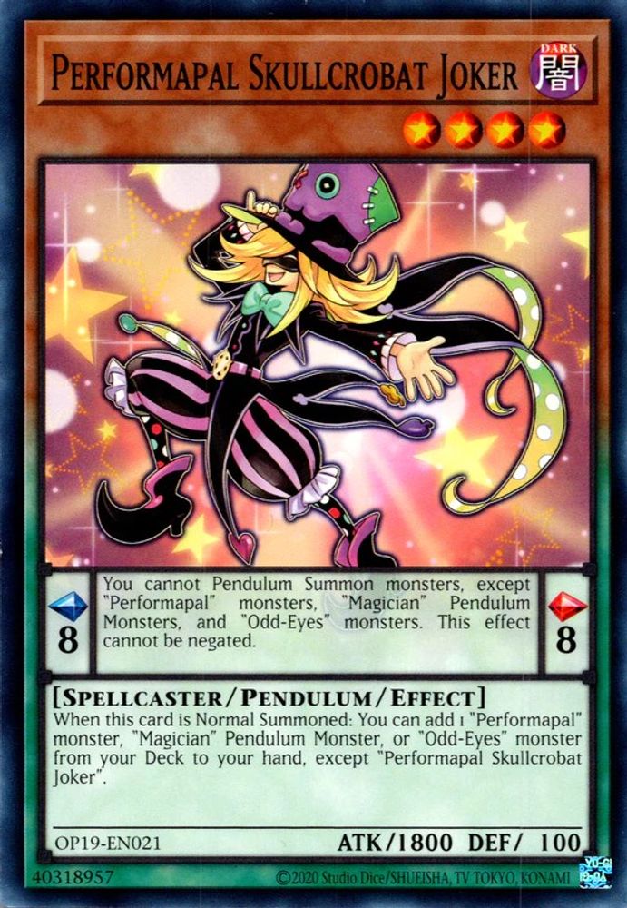 Performapal Skullcrobat Joker [OP19-EN021] Commun 