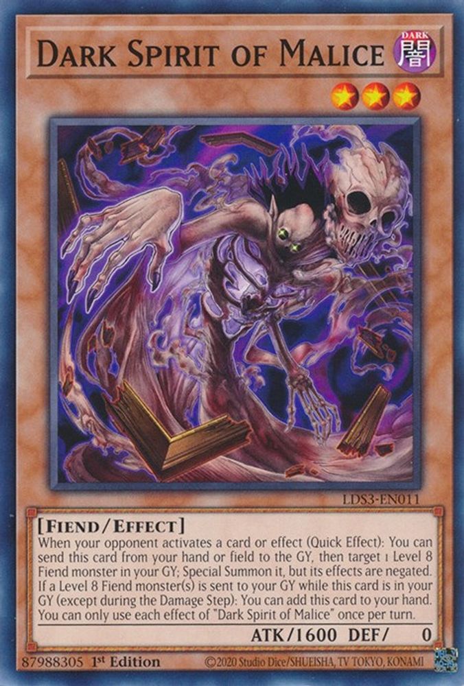 Dark Spirit of Malice (LDS3-EN011) - Common