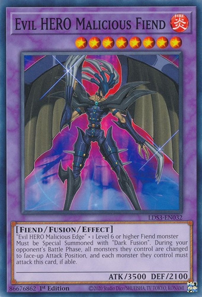 Evil HERO Malicious Fiend (LDS3-EN032) - Common