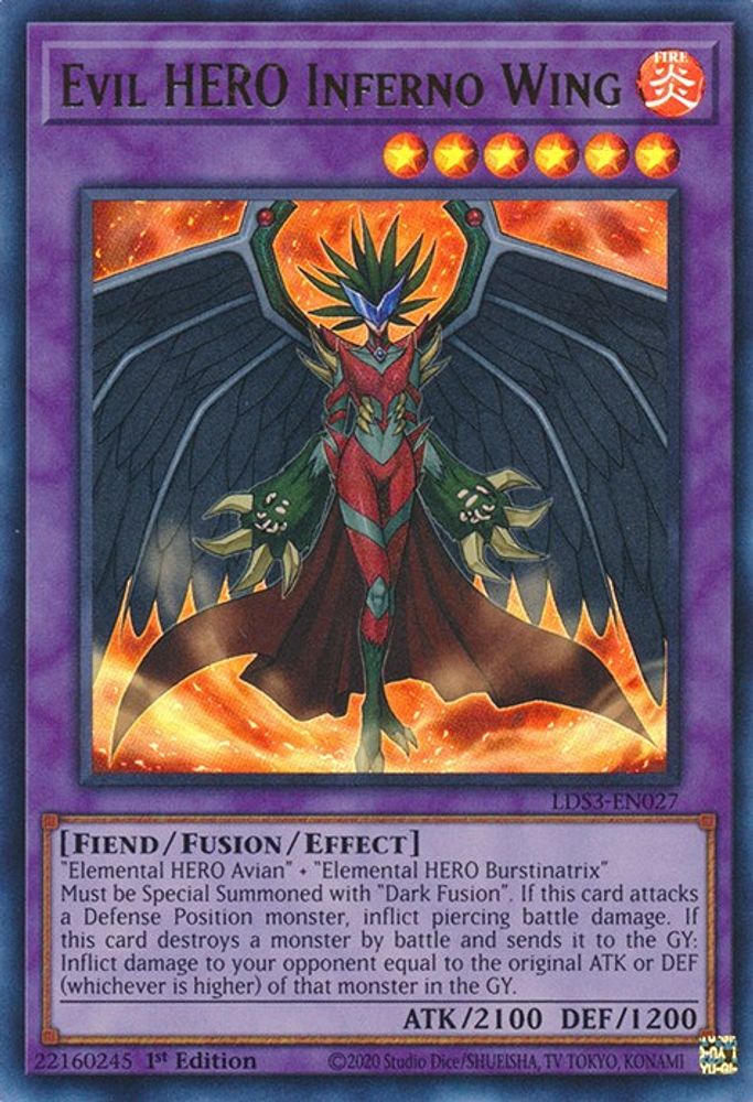Evil HERO Inferno Wing (LDS3-EN027) - Ultra Rare