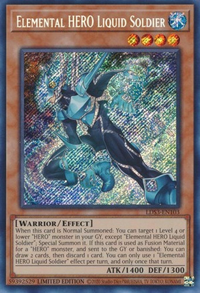 Soldat liquide HÉROS élémentaire [LDS3-EN103] Secret Rare 