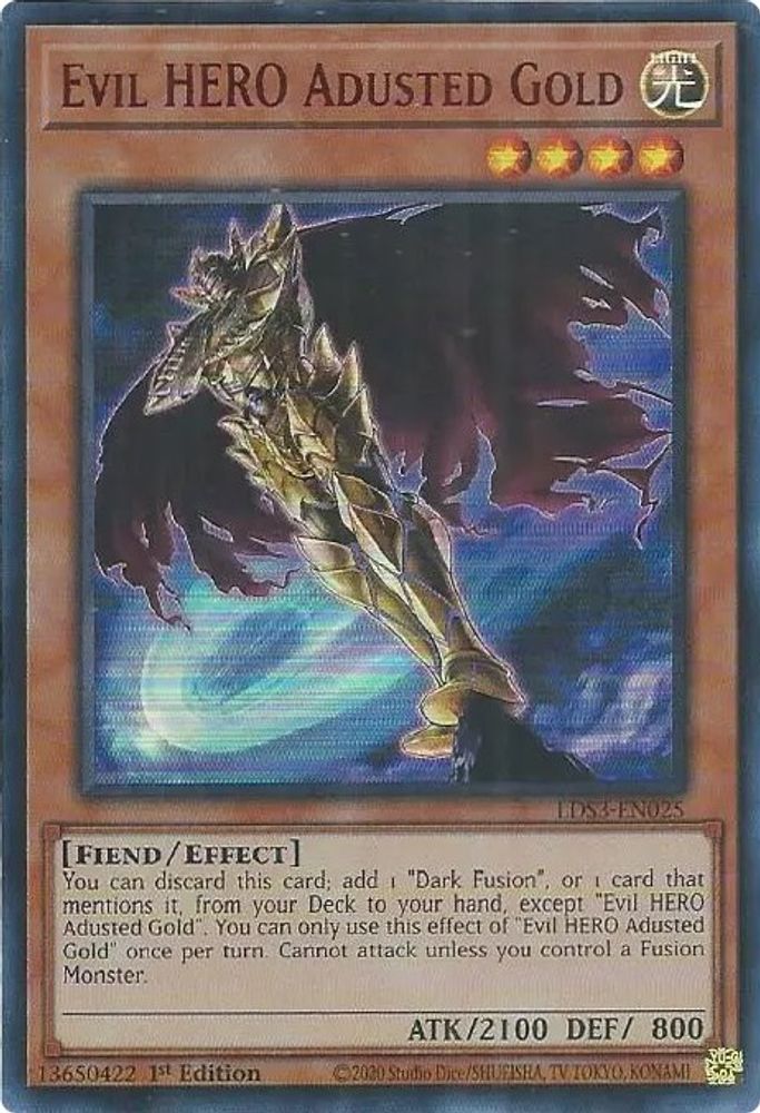 Evil HERO Adusted Gold (Red) (LDS3-EN025) - Ultra Rare