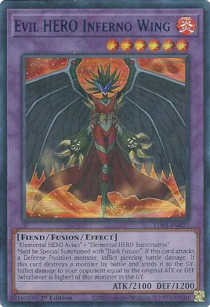 Evil HERO Inferno Wing (Blue) (LDS3-EN027) - Ultra Rare