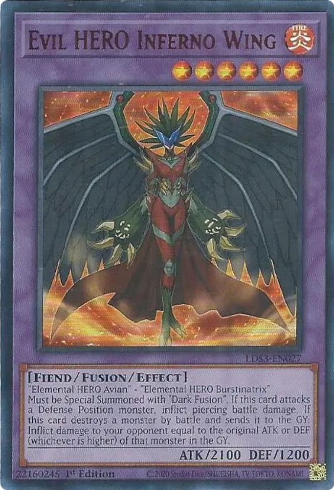 Evil HERO Inferno Wing (Red) (LDS3-EN027) - Ultra Rare
